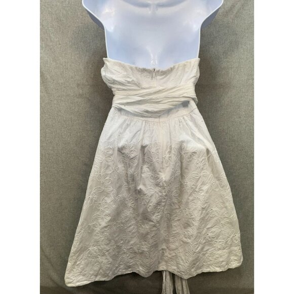 Bisou Bisou Womens Embroidered Halter Wrap Dress Size 4 White  Floral Pattern - Picture 9 of 14